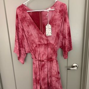 Pink tie dye romper